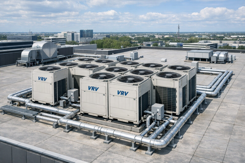 dach z klimatyzatore